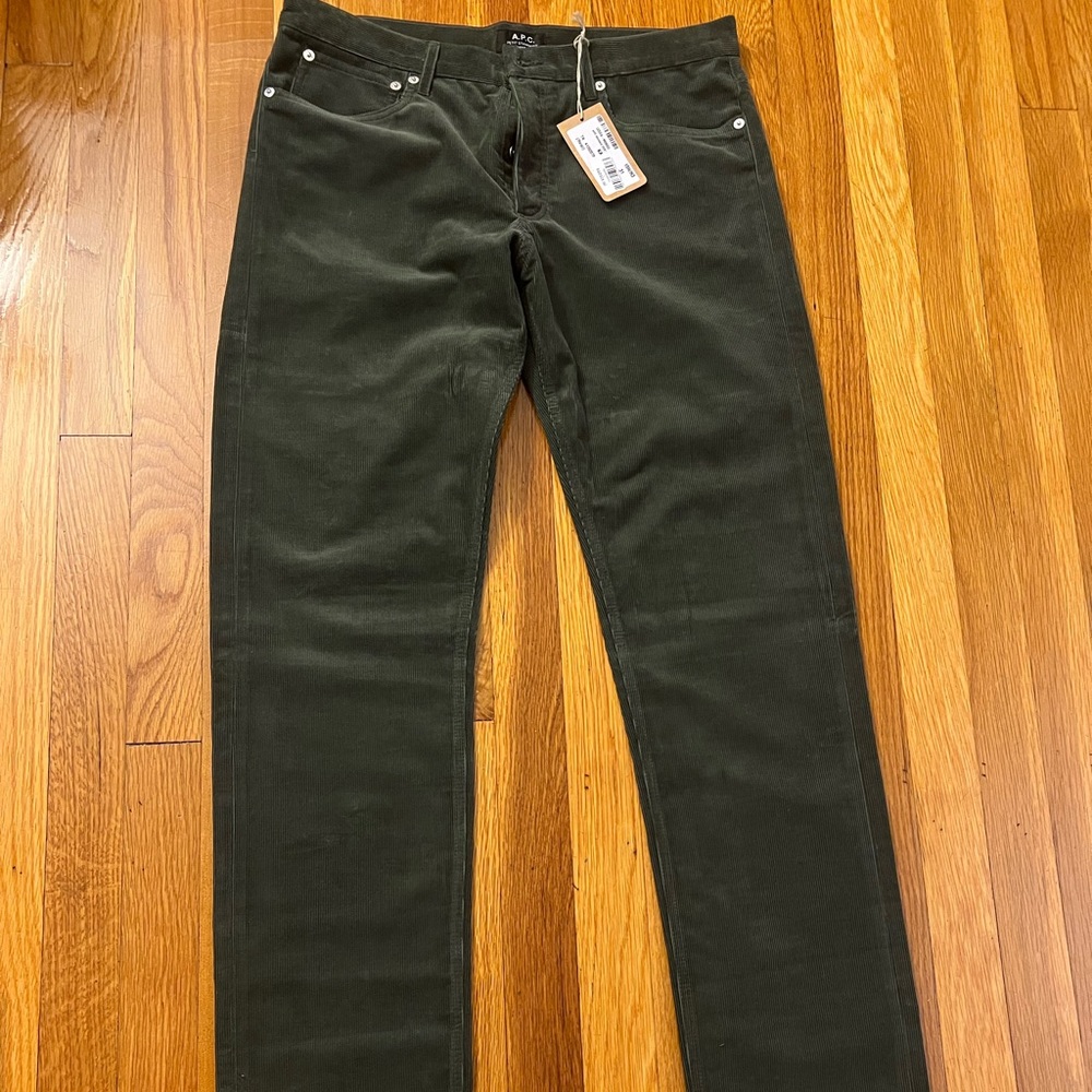 very rare APC green corduroy jeans. NWT bought from Singapore boutique.
